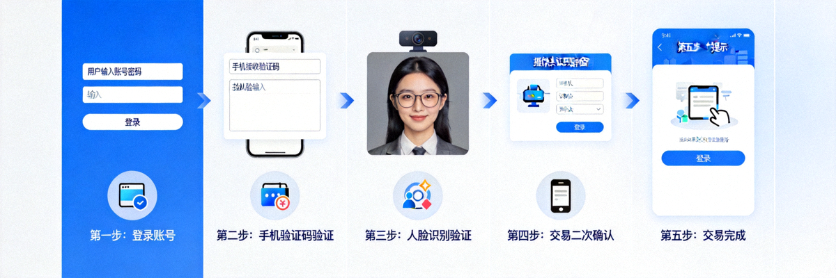 爱游戏体育AYX平台多重身份认证流程示意图 - 展示从登录到交易完成的各验证环节