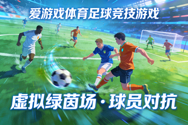 爱游戏体育足球竞技游戏 - 虚拟绿茵场与球员激烈对抗画面