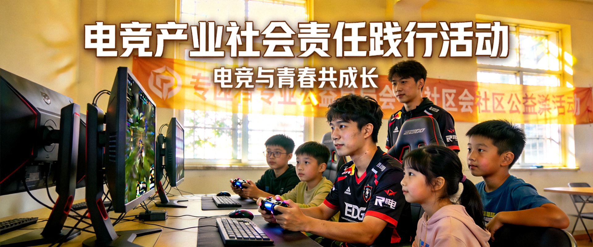 电竞选手参与社区公益活动，与青少年交流 - 电竞产业的社会责任践行