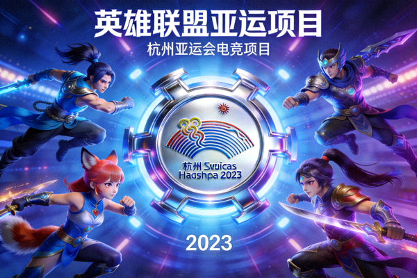 英雄联盟亚运项目宣传图 - 游戏经典角色与亚运标志结合
