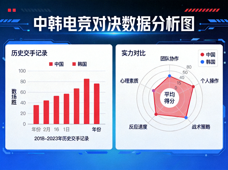 中韩电竞对决数据分析图 - 历史交手记录与实力对比雷达图